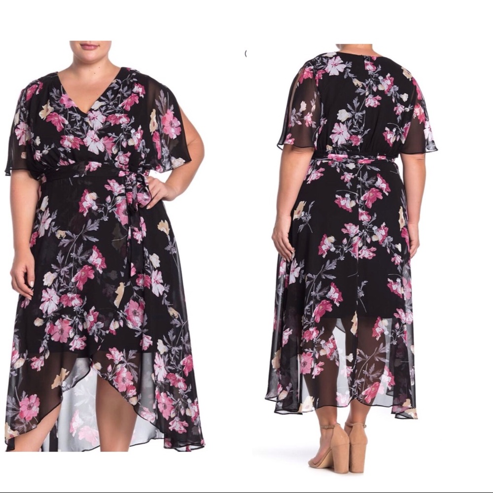 Eliza J floral print V-neck maxi dress size 22W
